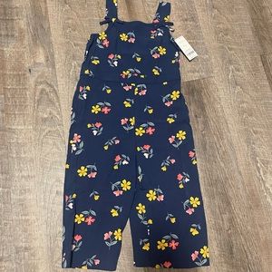 Carters navy floral jumpsuit sz 5 NWT